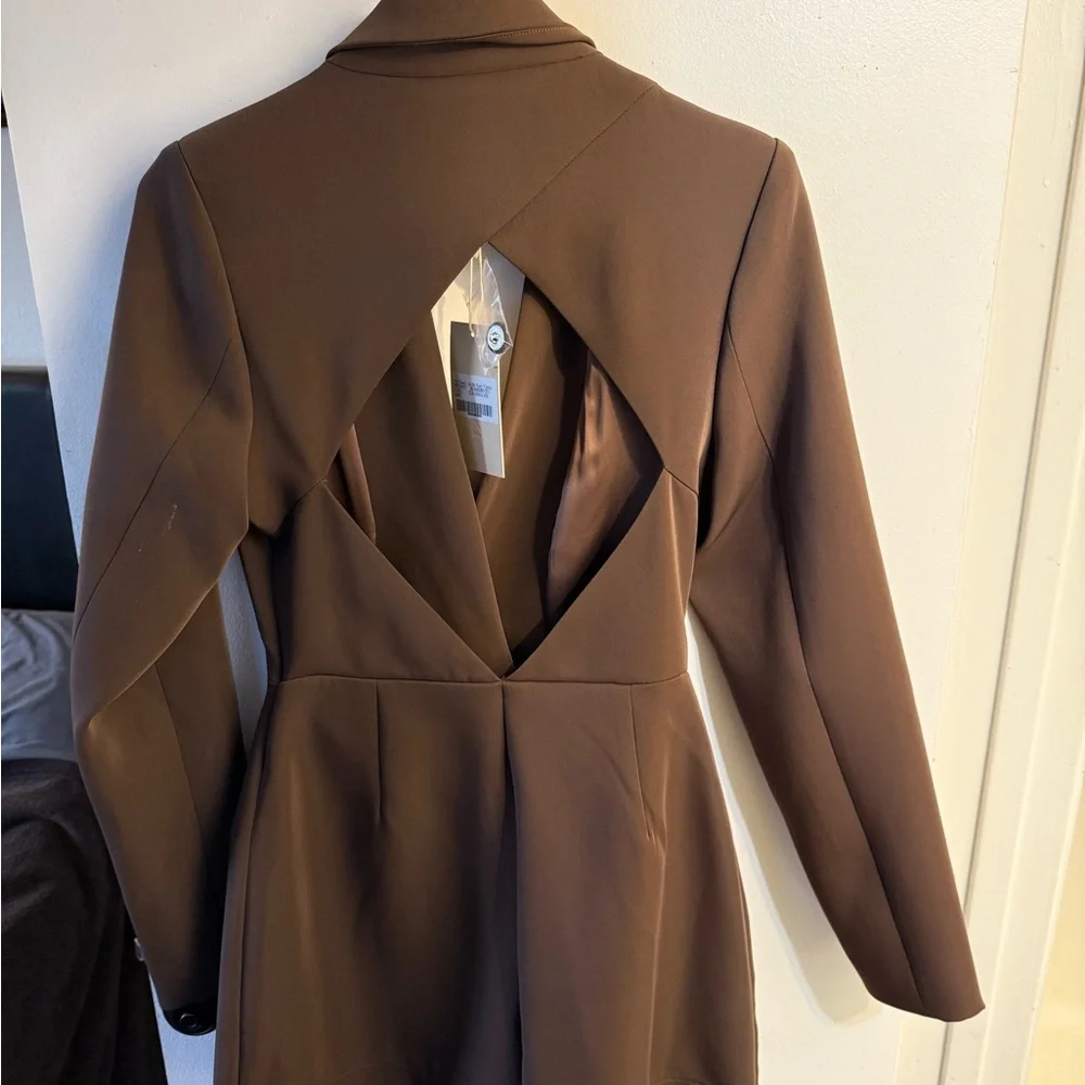 MESHKI Kendall cutout blazer playsuit chocolate size small. Tags attached! - Picture 5 of 7